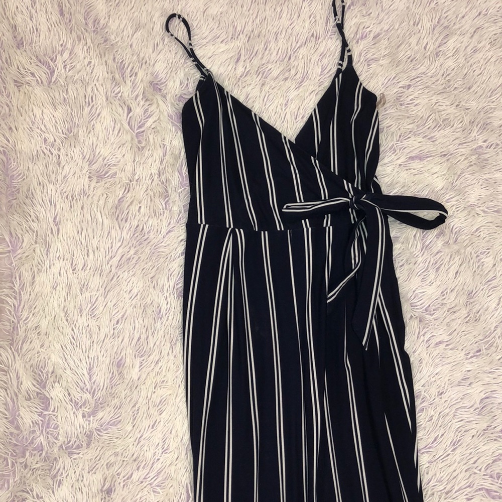 Navy blue with stripes romper pants